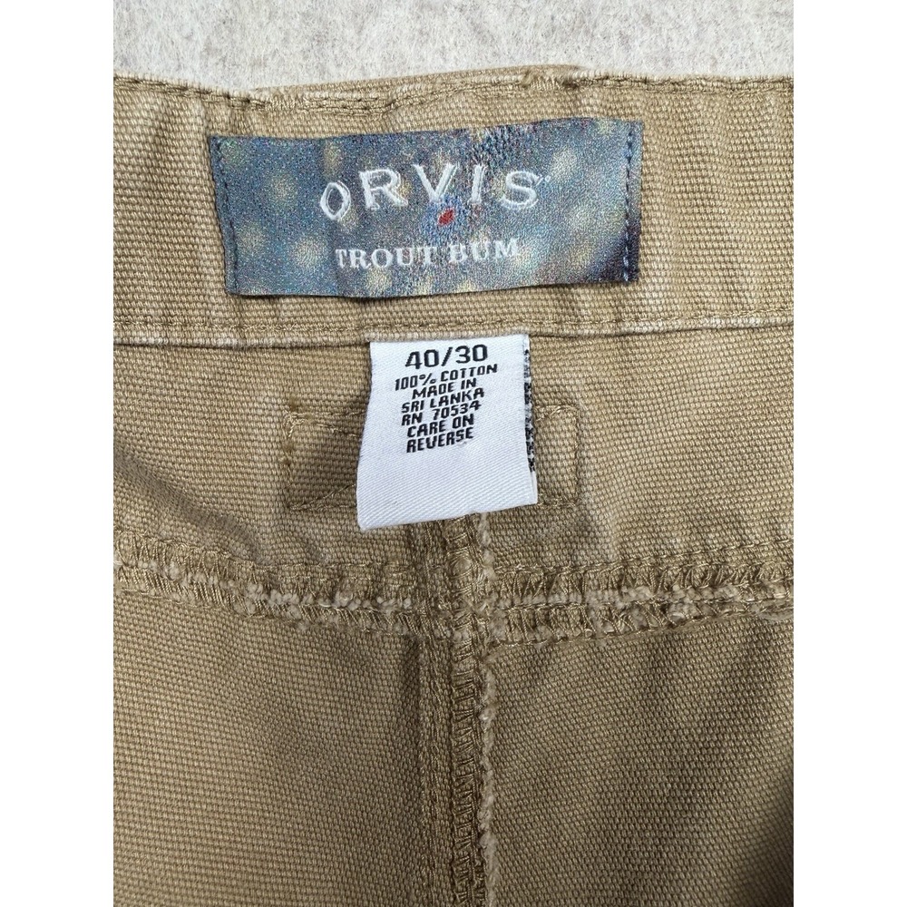 Orvis Trout Bum Heavy Duty Khaki Pants Size 40x29.5" Utility Outdoor - Picture 6 of 11